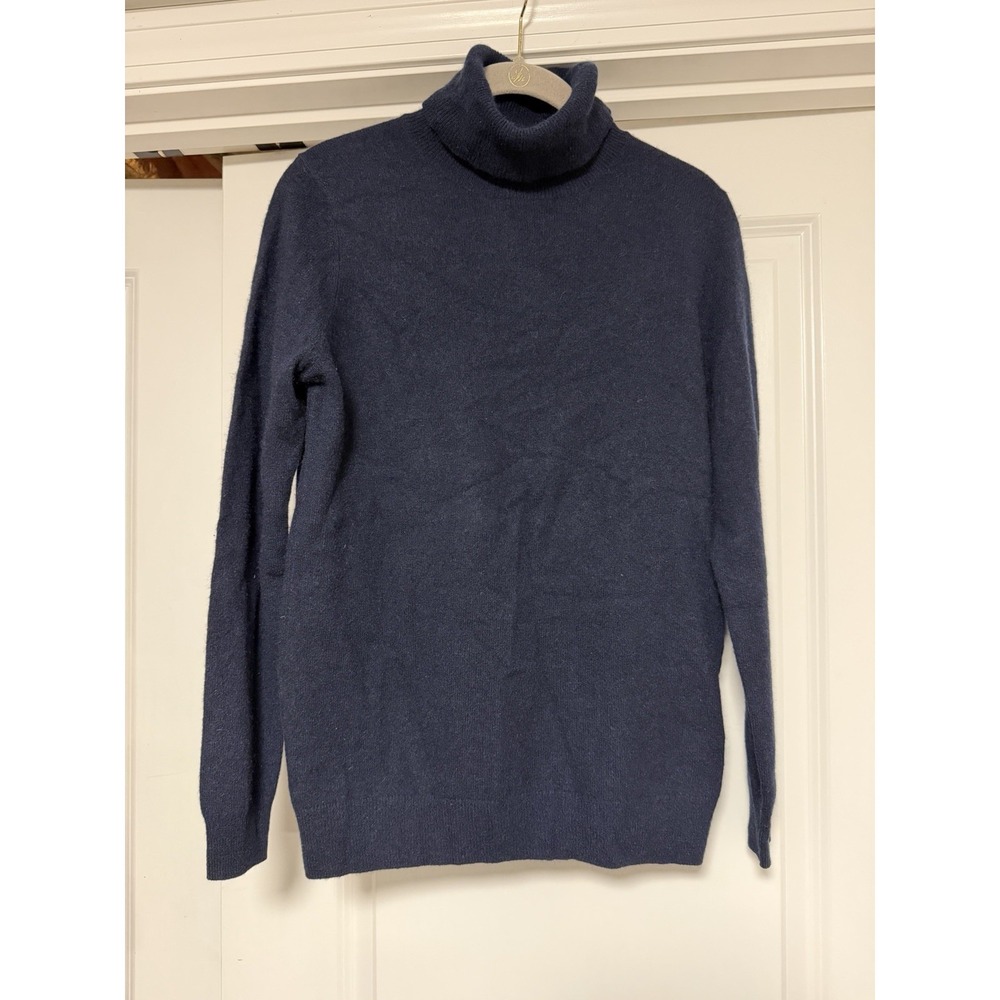 C By Bloomingdales, 2-Ply Cashmere Turtleneck Sweater, Navy, Womens Size Medium